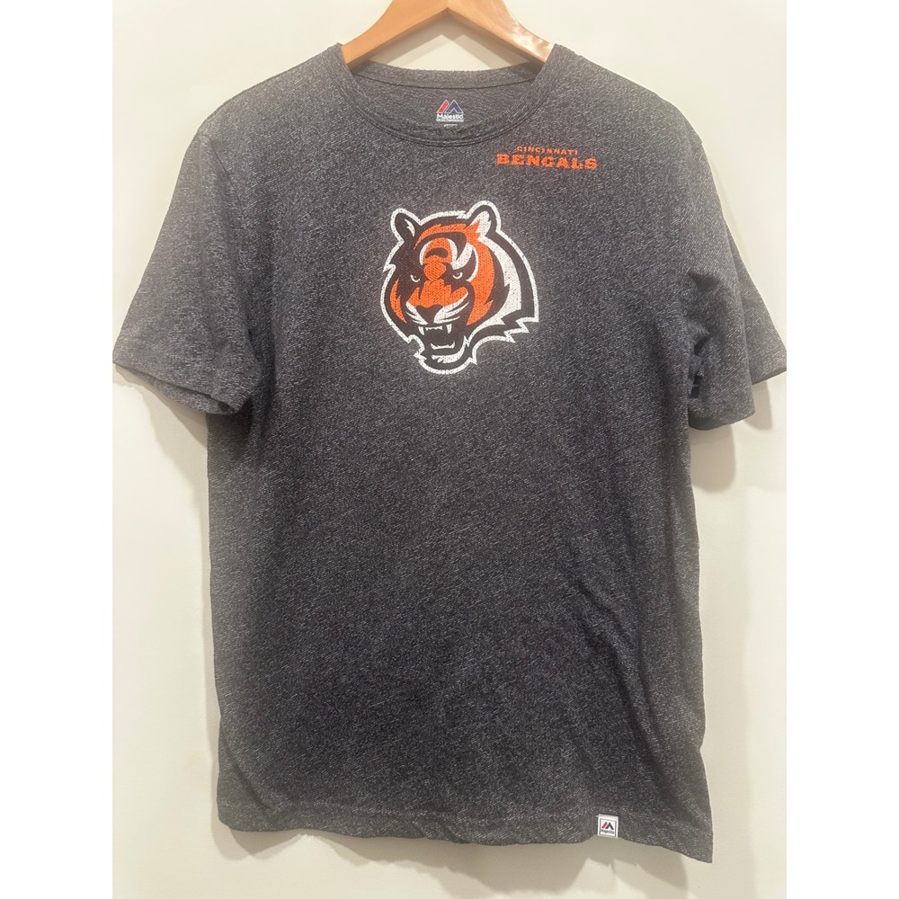 Majestic Cincinnati Bengals NFL Graphic T-Shirt Mens Medium Charcoal Heather